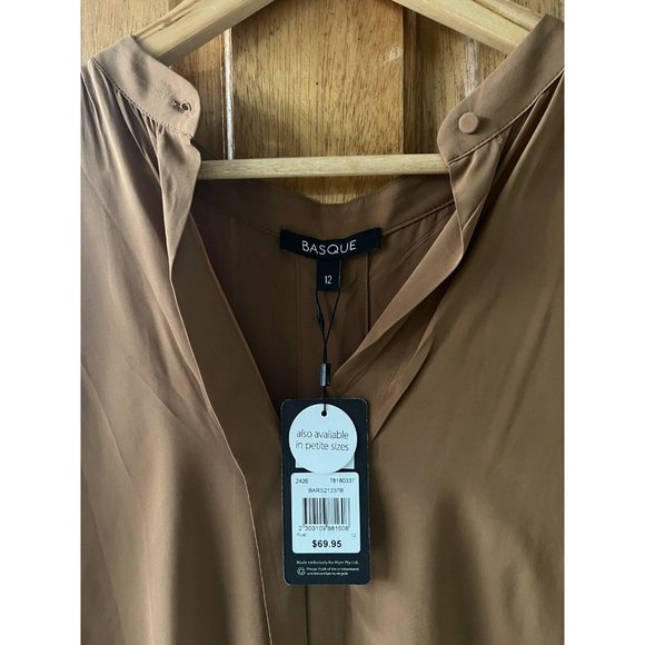 Basque Size 12 Womens Rust Coloured Blouse Shirt Corporate Casual - Picture 6 of 11